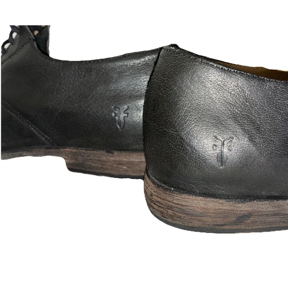 Frye Harvey Shoes‎ Men's 9 D Black Leather Cap Toe Oxford Dress Lace Up